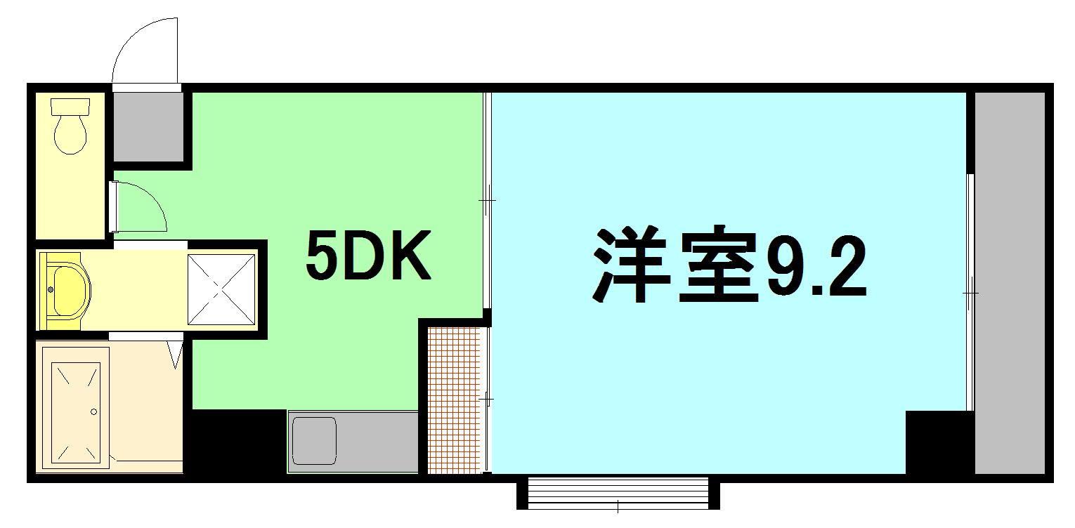 ハートD(1DK/5階)の間取り写真