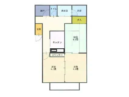 ケニハウス(3K/2階)の間取り写真