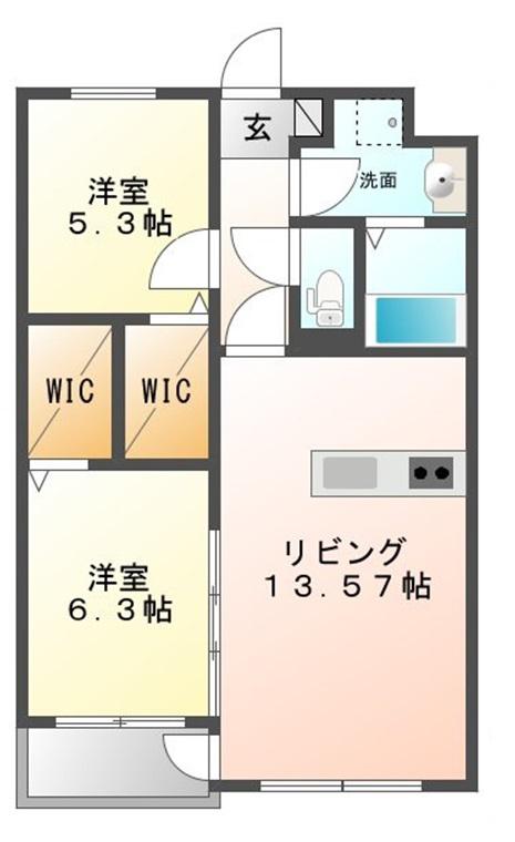 YS REVE (2LDK/3階)の間取り写真