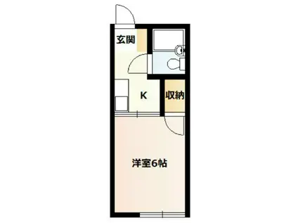 シティハイムコーポ広瀬(1K/1階)の間取り写真