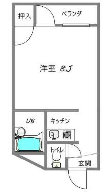 フォレストコート(1K/1階)の間取り写真