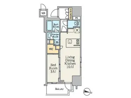 クレストコート池上(1LDK/8階)の間取り写真