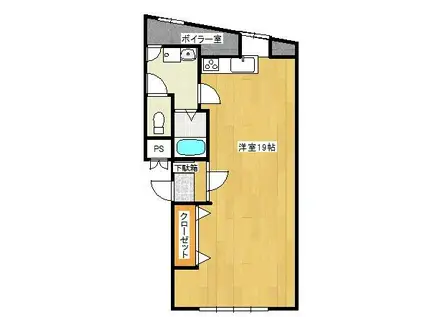 中岩ビル(ワンルーム/3階)の間取り写真