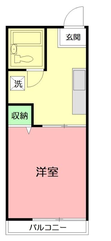 かなでホーム(1K/1階)の間取り写真