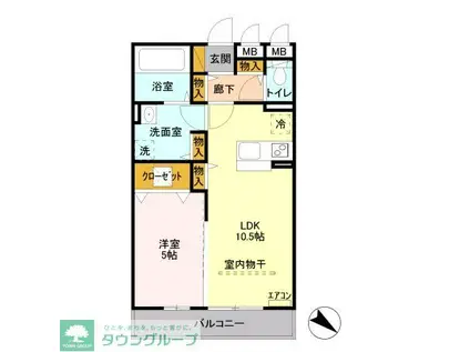 VERDE LAKE(1LDK/1階)の間取り写真