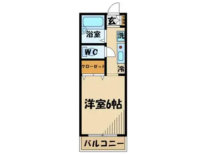 トゥインクルコート大町5番館(1K/2階)の間取り写真