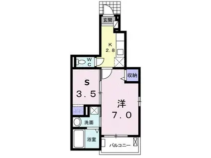 サンリットKII(1SK/1階)の間取り写真