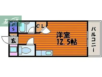 ウエスティンパレス(ワンルーム/9階)の間取り写真