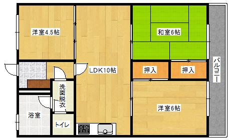 EST中筋(3LDK/3階)の間取り写真