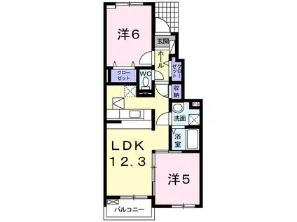 ミルトラウム(2LDK/1階)の間取り写真