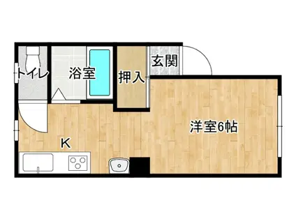 アンビシャス(1DK/2階)の間取り写真