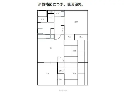 アレスト香椎(4DK/2階)の間取り写真