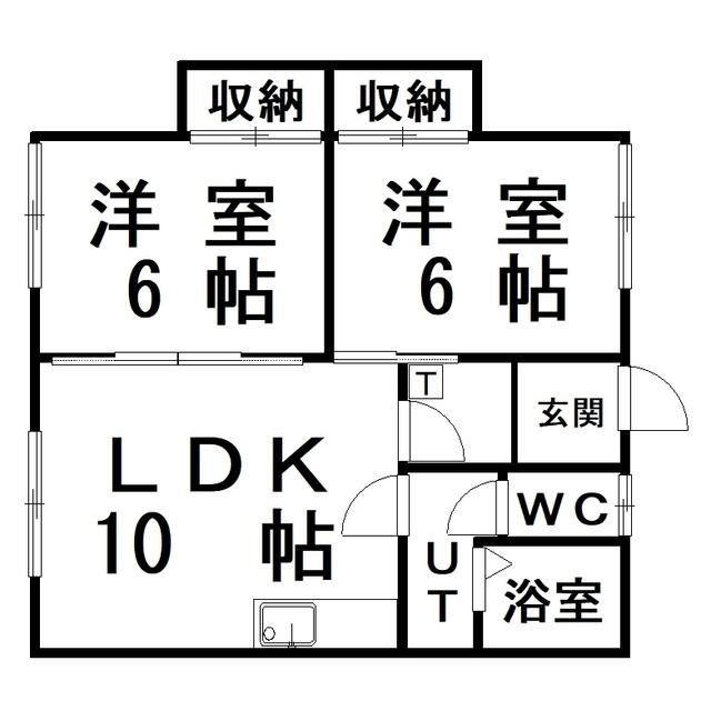 都マンション(2LDK/2階)の間取り写真