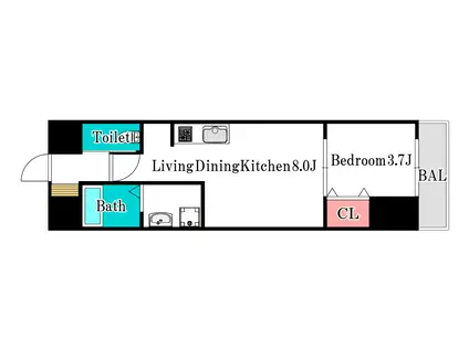 月光 大雲寺(1LDK/2階)の間取り写真
