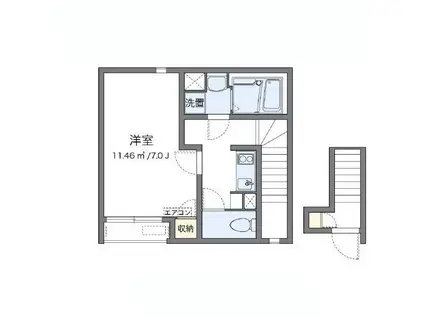 クレイノフローリ(1K/2階)の間取り写真