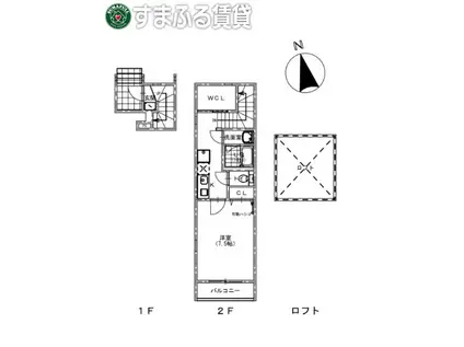 アリエッタ ビアンカ(1K/2階)の間取り写真