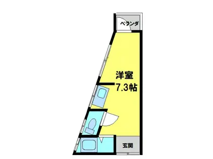 加茂ハイツ(1K/2階)の間取り写真