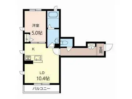 ルミネンスAK(1LDK/1階)の間取り写真