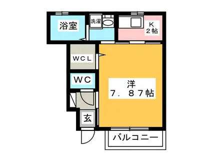 ラ・フォンターナA(1K/1階)の間取り写真