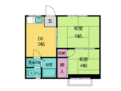 コーポ益子(2DK/2階)の間取り写真