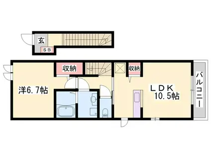 アバンツァート玉手III(1LDK/2階)の間取り写真