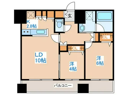 MJ SQUARE KOTONI(2LDK/8階)の間取り写真