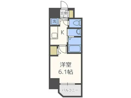 LIVECASA本町(1K/14階)の間取り写真