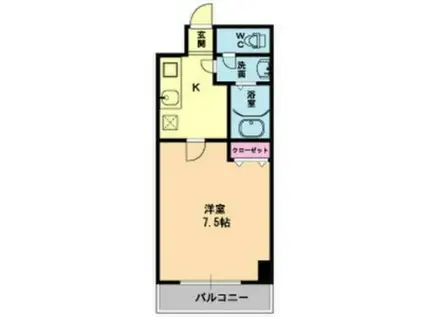 カーサあわじ(1K/3階)の間取り写真