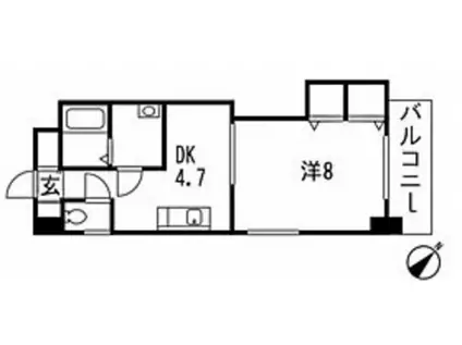 クレセールフルタ(1DK/2階)の間取り写真