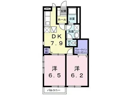 シゴーニュIII(2DK/1階)の間取り写真