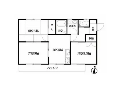 リエス備後西(3DK/2階)の間取り写真