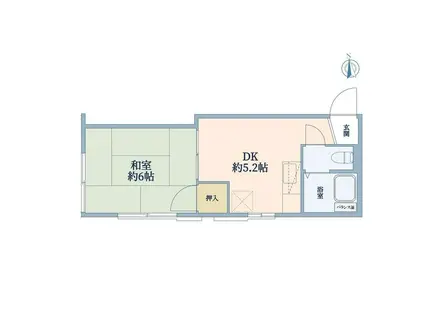 南藤沢ハイツ(1DK/1階)の間取り写真