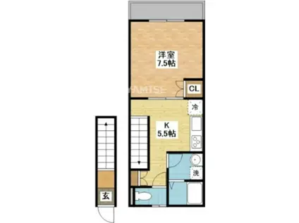 PARADISE SAKAMOTO(1DK/2階)の間取り写真