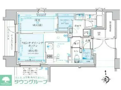 CLIOラベルヴィ中央湊(1LDK/10階)の間取り写真