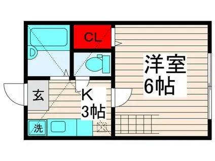 アーバンハイツ(1K/2階)の間取り写真