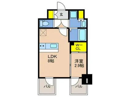 エスリード神戸三宮ヒルズ(1LDK/15階)の間取り写真