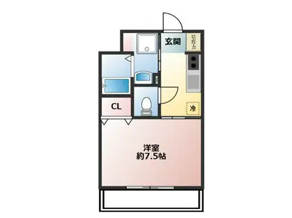 ラパン青葉(1K/2階)の間取り写真