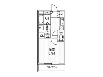 コスモリード人形町(1K/4階)の間取り写真