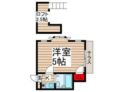 ミルフォイユ五香(1K/1階)の間取り写真