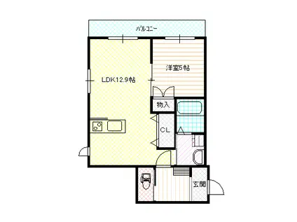 メゾン・ド・リオ(1LDK/2階)の間取り写真