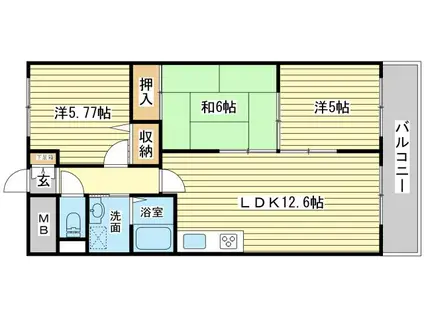 ファーレ姫路(3LDK/4階)の間取り写真