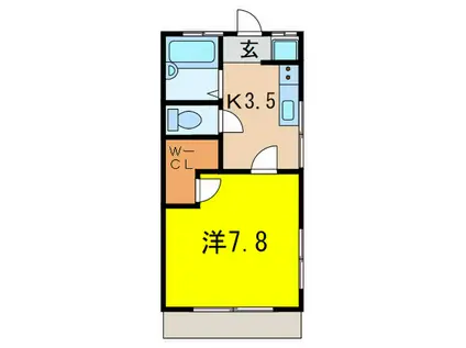 グリーンハイツ(1K/1階)の間取り写真