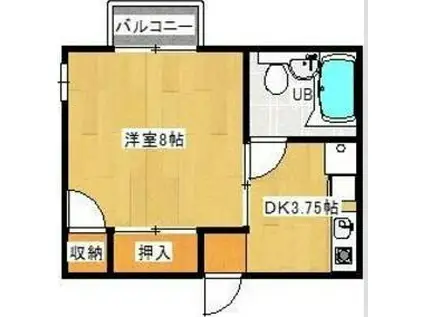 セジュール城北(1K/1階)の間取り写真