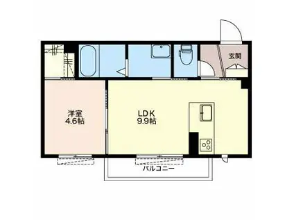 コンフォーザ(1LDK/2階)の間取り写真