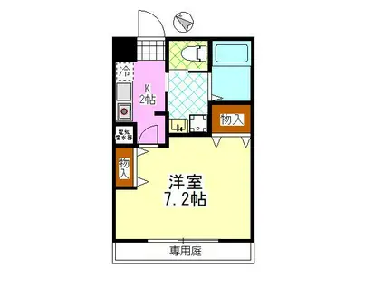 クレール西小岩(1K/1階)の間取り写真