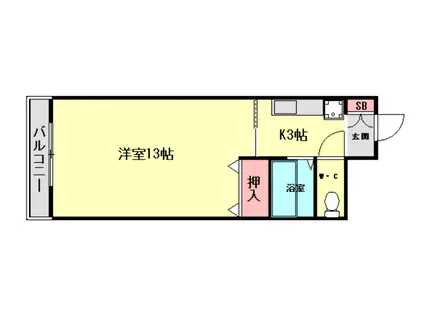 セベラルフォート津田町(1K/2階)の間取り写真