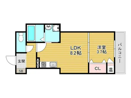 グランディル フォレスト(1LDK/1階)の間取り写真