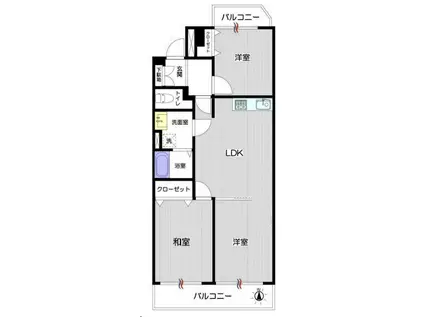 東久パレス赤塚(3LDK/3階)の間取り写真