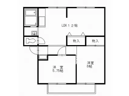 サンビレッジ宝石台七番館(2LDK/2階)の間取り写真