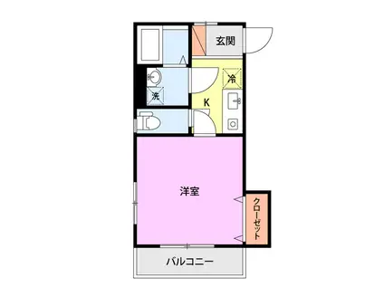 セコンドハイムオヤマ(1K/3階)の間取り写真